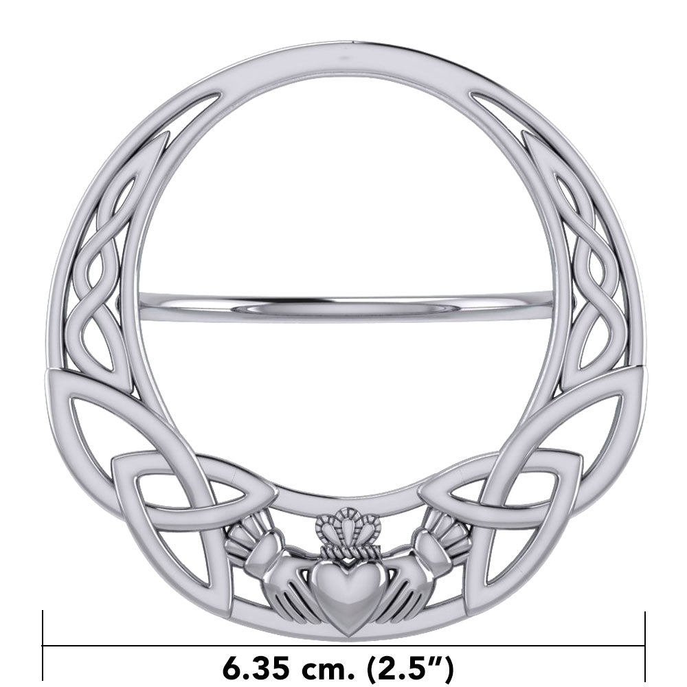 Celtic Claddagh Silver Scarf Ring By Peter Stone EOT181