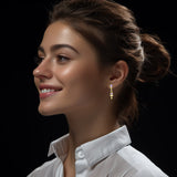 Ankh Solid Gold Post Dangling Earrings with Gemstone GER2190