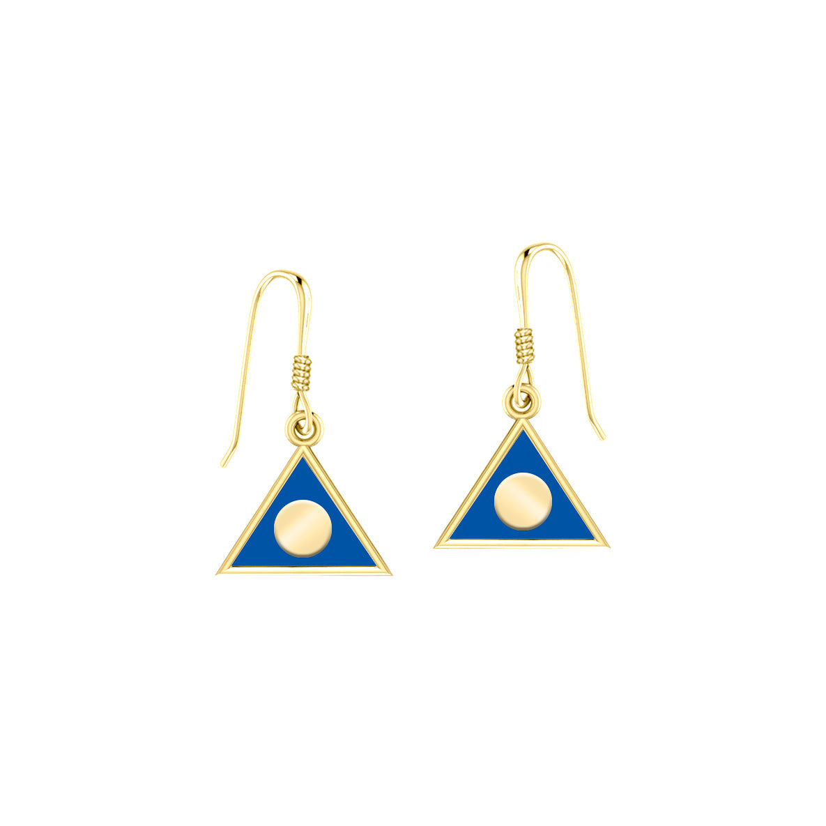 Al-Anon Solid Gold Earrings with Blue Enamel GER2228