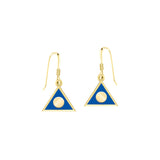Al-Anon Solid Gold Earrings with Blue Enamel GER2228