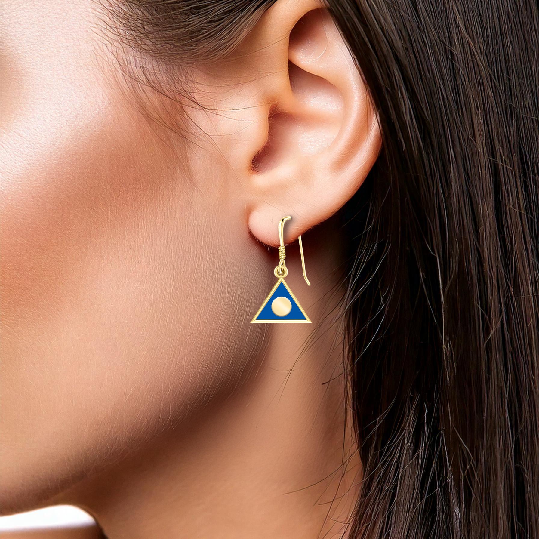 Al-Anon Solid Gold Earrings with Blue Enamel GER2228