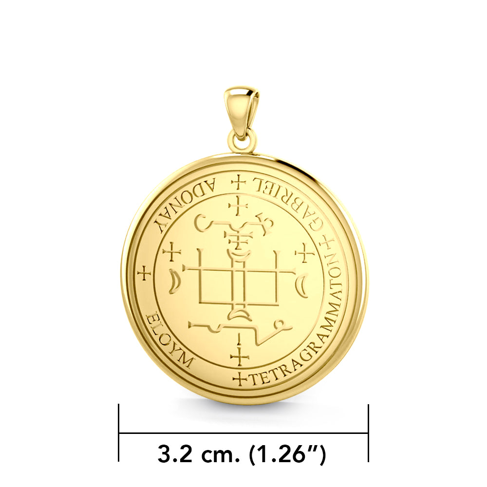 Sigil of the Archangel Gabriel Solid Gold Pendant GPD2819