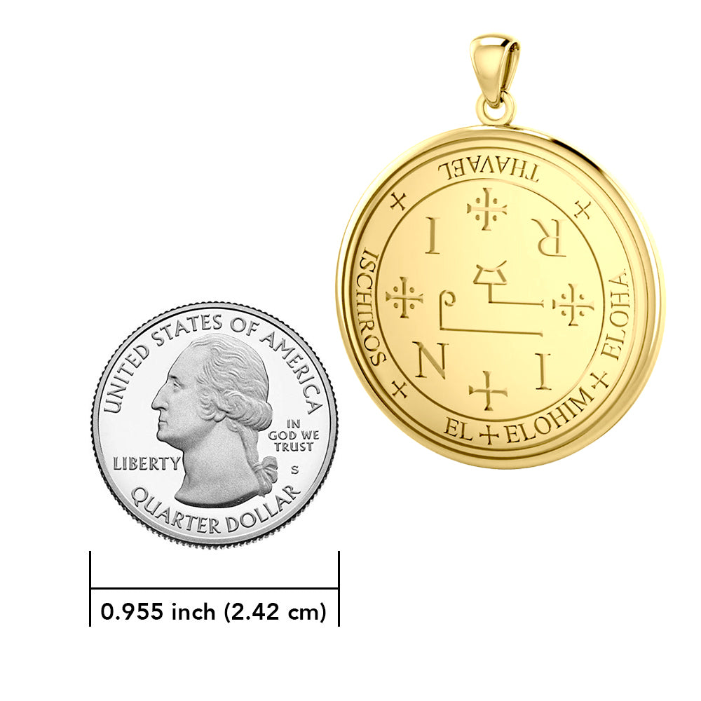 Sigil of the Archangel Thavael Solid Gold Pendant GPD2822