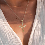 Celtic Knotwork Cross with AA Recovery Solid Gold Pendant GPD327