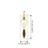 Triple Goddess with Marquise Gemstone Solid Yellow Gold Pendant GPD5659