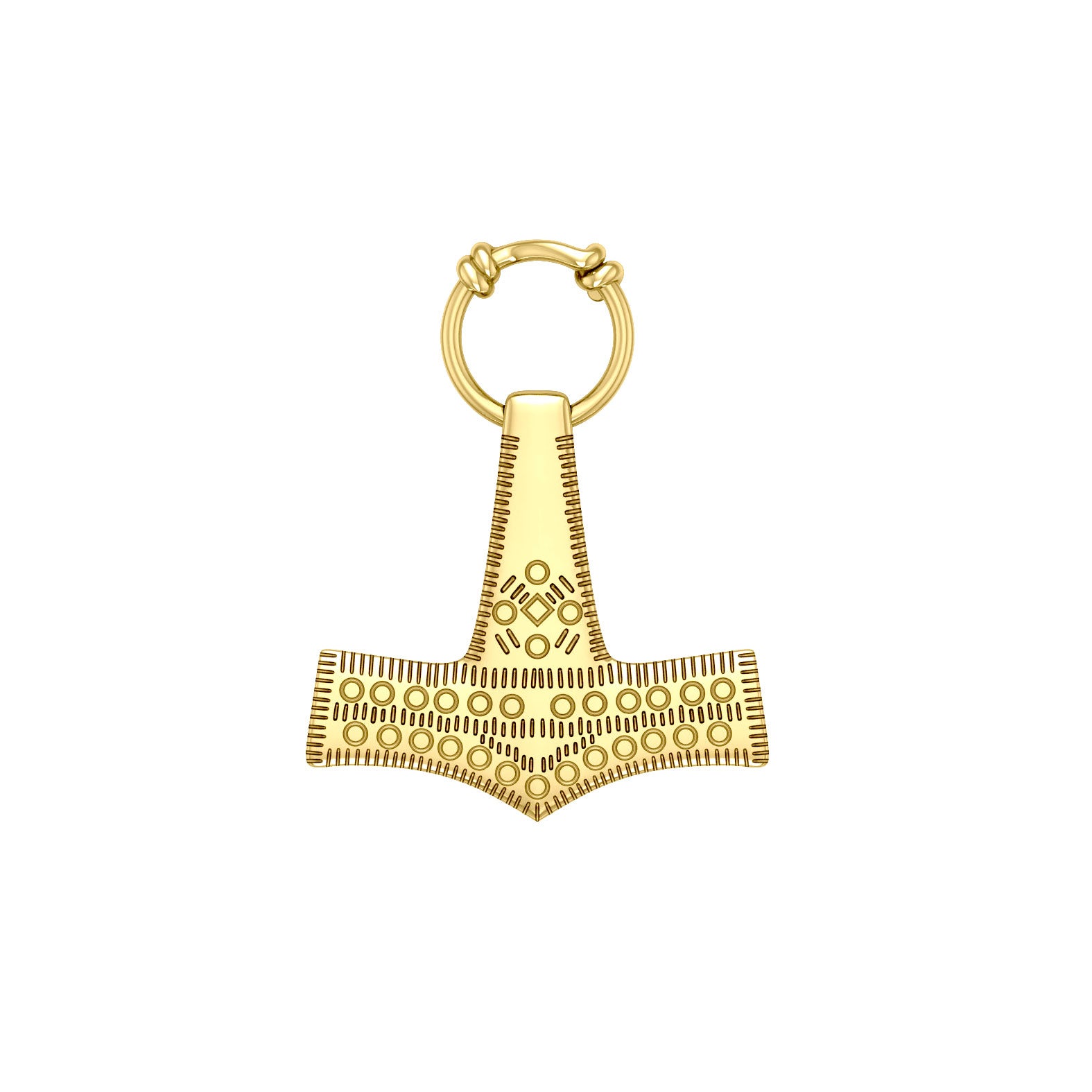 Thor’s Hammer, a powerful amulet ~ 14 K Solid Gold Pendant GPD677