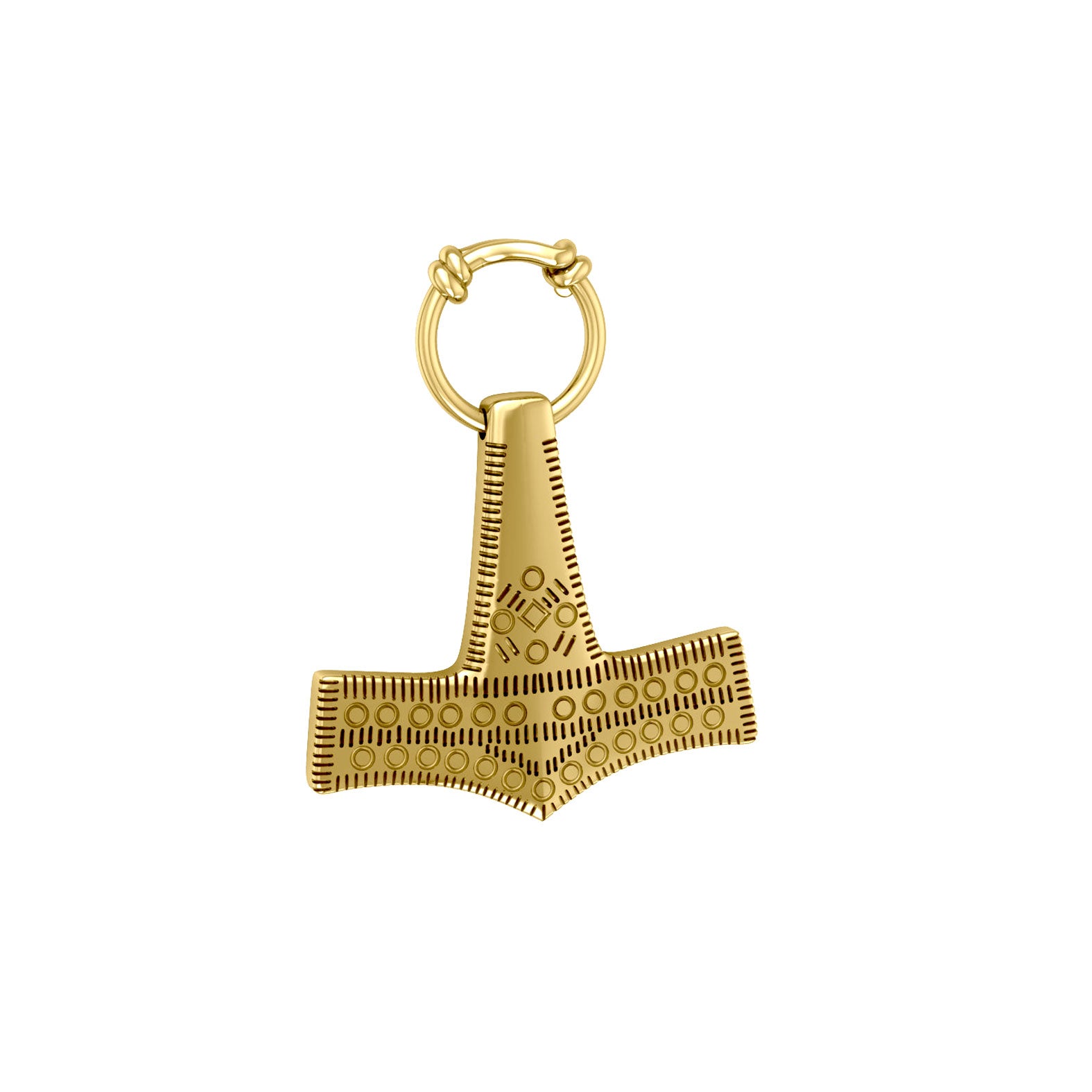 Thor’s Hammer, a powerful amulet ~ 14 K Solid Gold Pendant GPD677