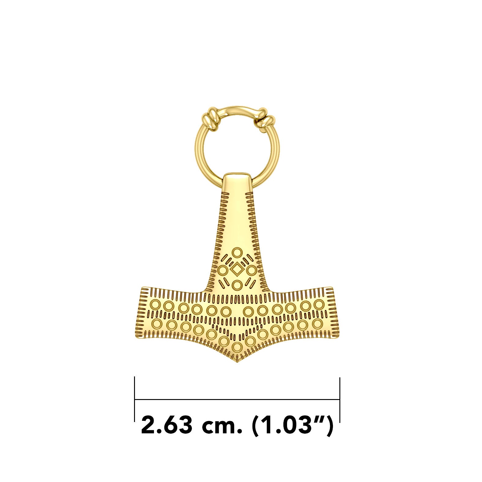 Thor’s Hammer, a powerful amulet ~ 14 K Solid Gold Pendant GPD677