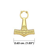 Thor’s Hammer, a powerful amulet ~ 14 K Solid Gold Pendant GPD677