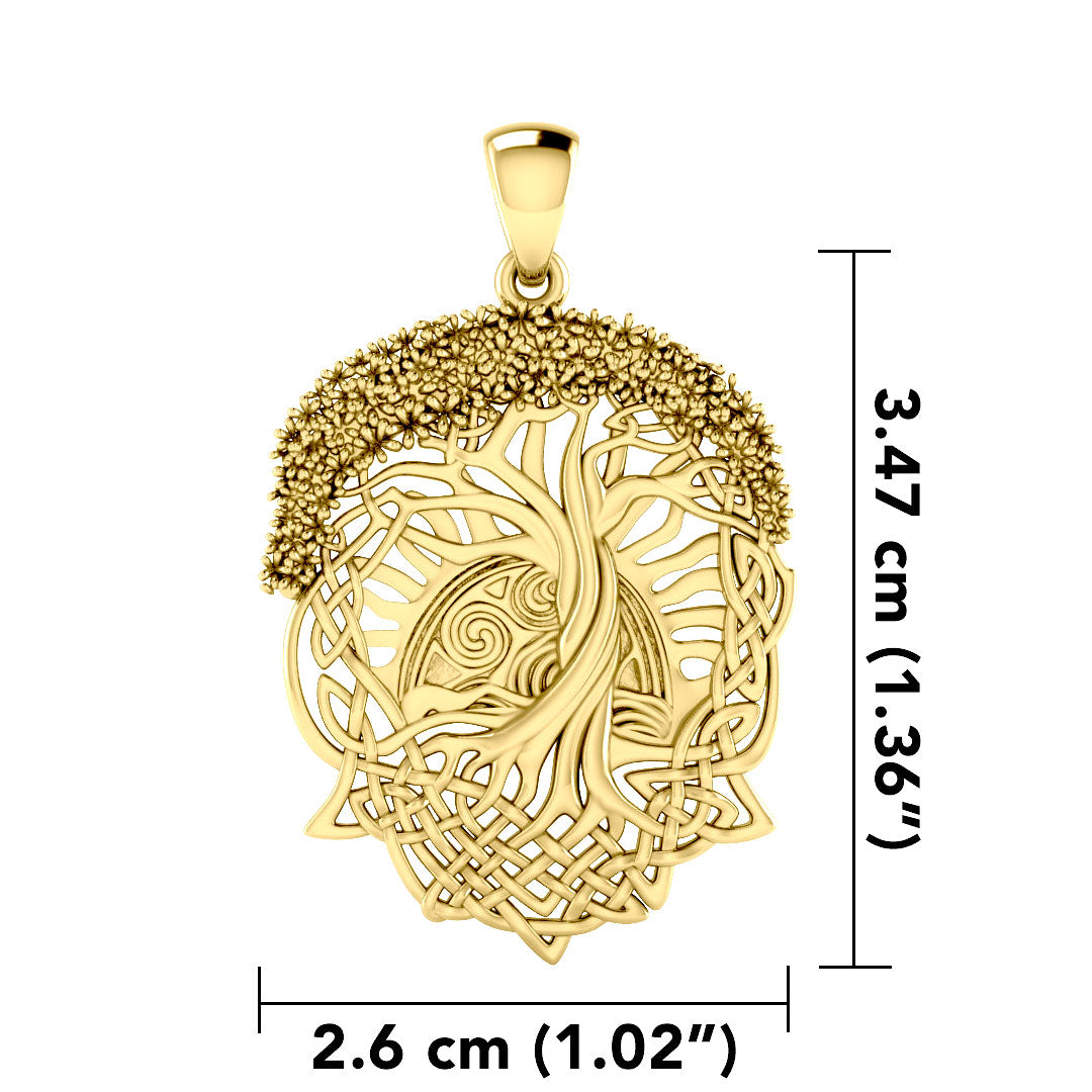 Embrace the Eternal Symbolism: Tree of Life Creation Solid Gold Jewelry Pendant - GPD974 | Connect with the Sacred Essence of Life