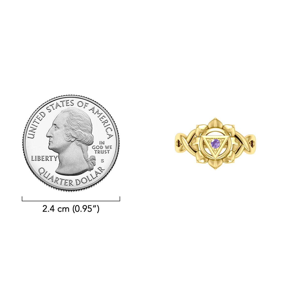 Manipura Solar Plexus Chakra with Celtic Designs Solid Yellow Gold Ring GRI2338