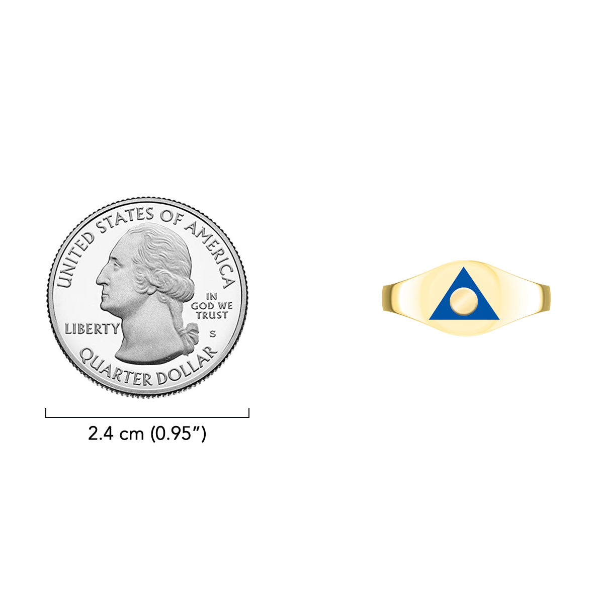 Al-Anon Solid Gold Ring with Blue Enamel GRI2562