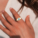 Al-Anon Solid Gold Ring with Blue Enamel GRI2562