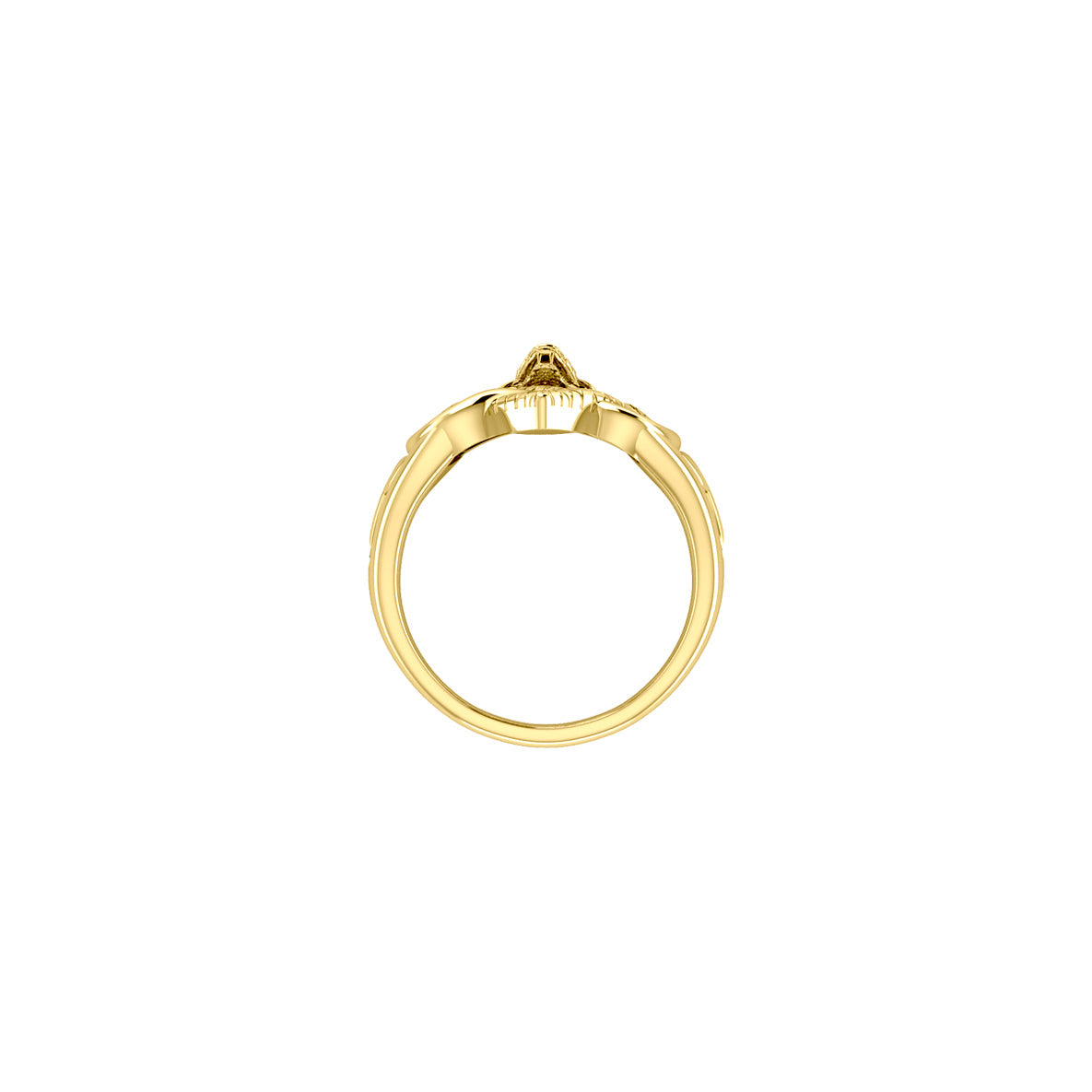 Triple Snake with Celtic Heart Solid Gold Ring GRI2567