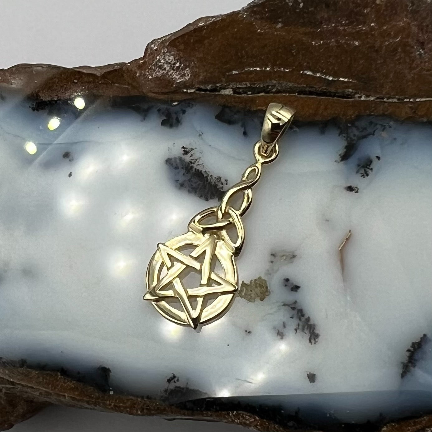 Pentagram Pentacle 14K Yellow Gold Pendant GTP1359