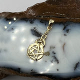 Pentagram Pentacle 14K Yellow Gold Pendant GTP1359