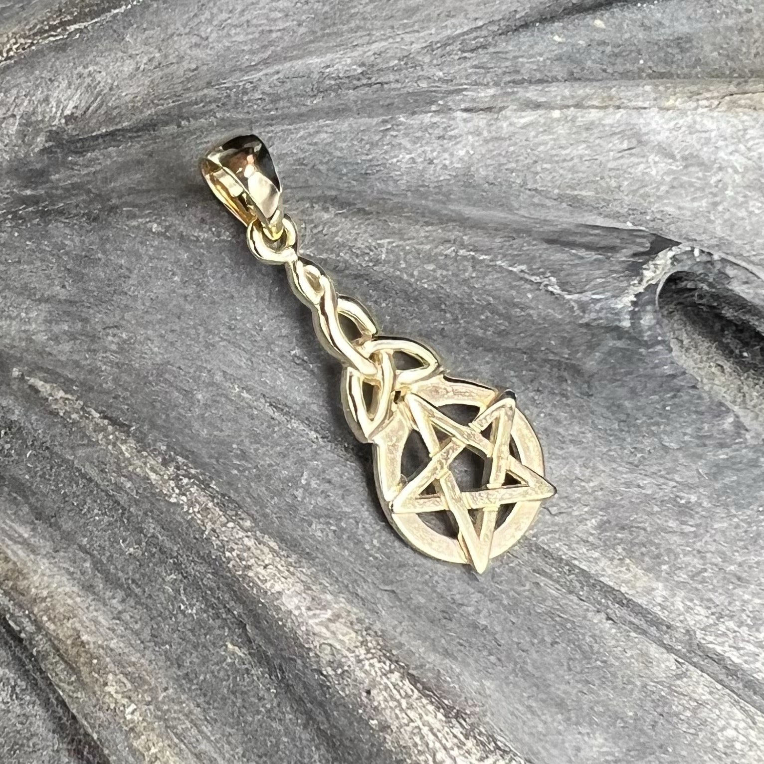 Pentagram Pentacle 14K Yellow Gold Pendant GTP1359