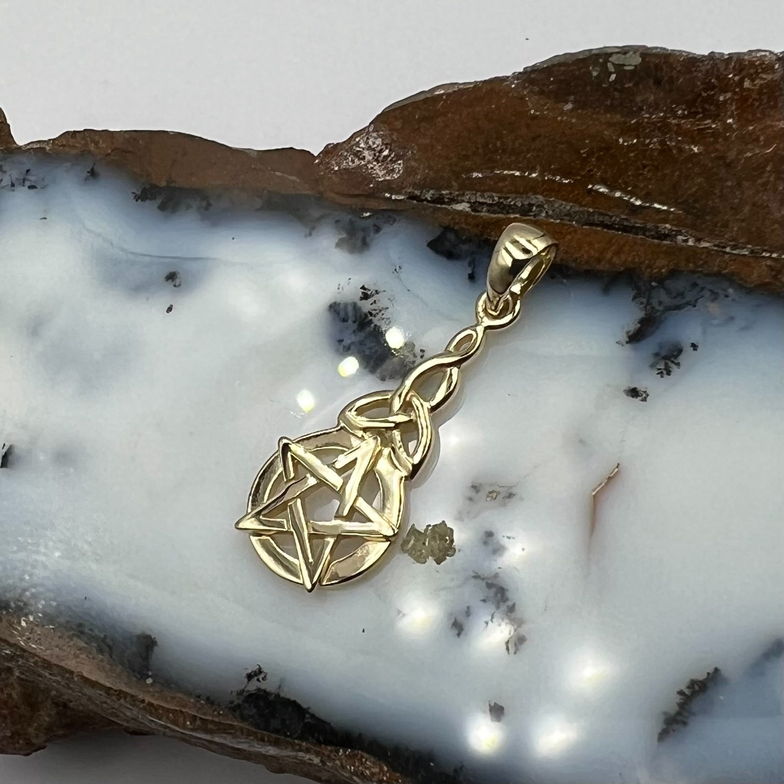 Pentagram Pentacle 14K Yellow Gold Pendant GTP1359