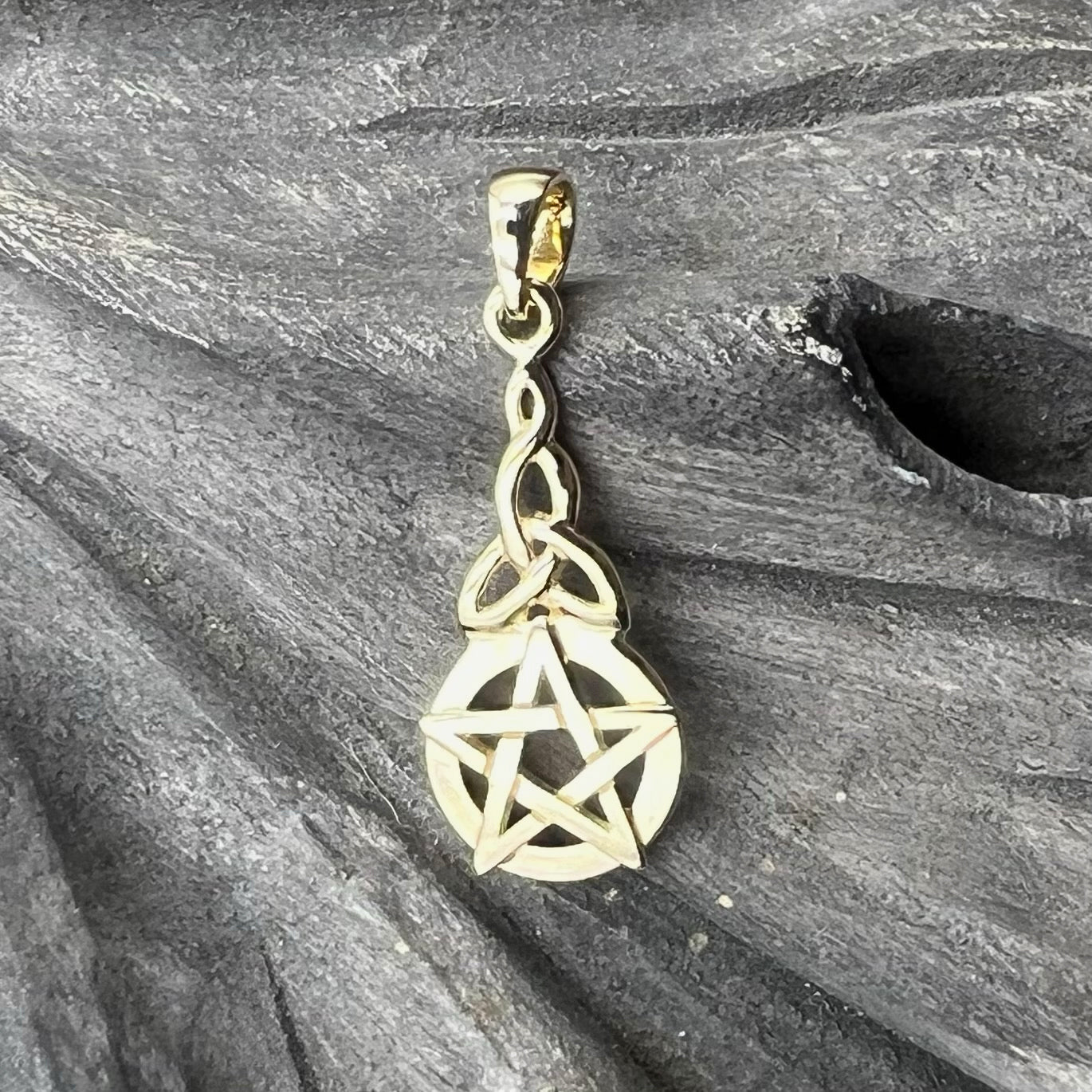 Pentagram Pentacle 14K Yellow Gold Pendant GTP1359