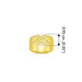 Pentacle with Arrows Solid Gold Ring GTR379
