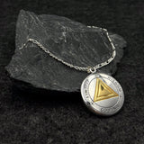 Sigil Seal of The AA Recovery Silver with 14K Gold Accent Necklace MNC558