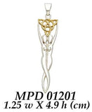 Danu Goddess Silver with 14K Gold Accent Pendant MPD1201