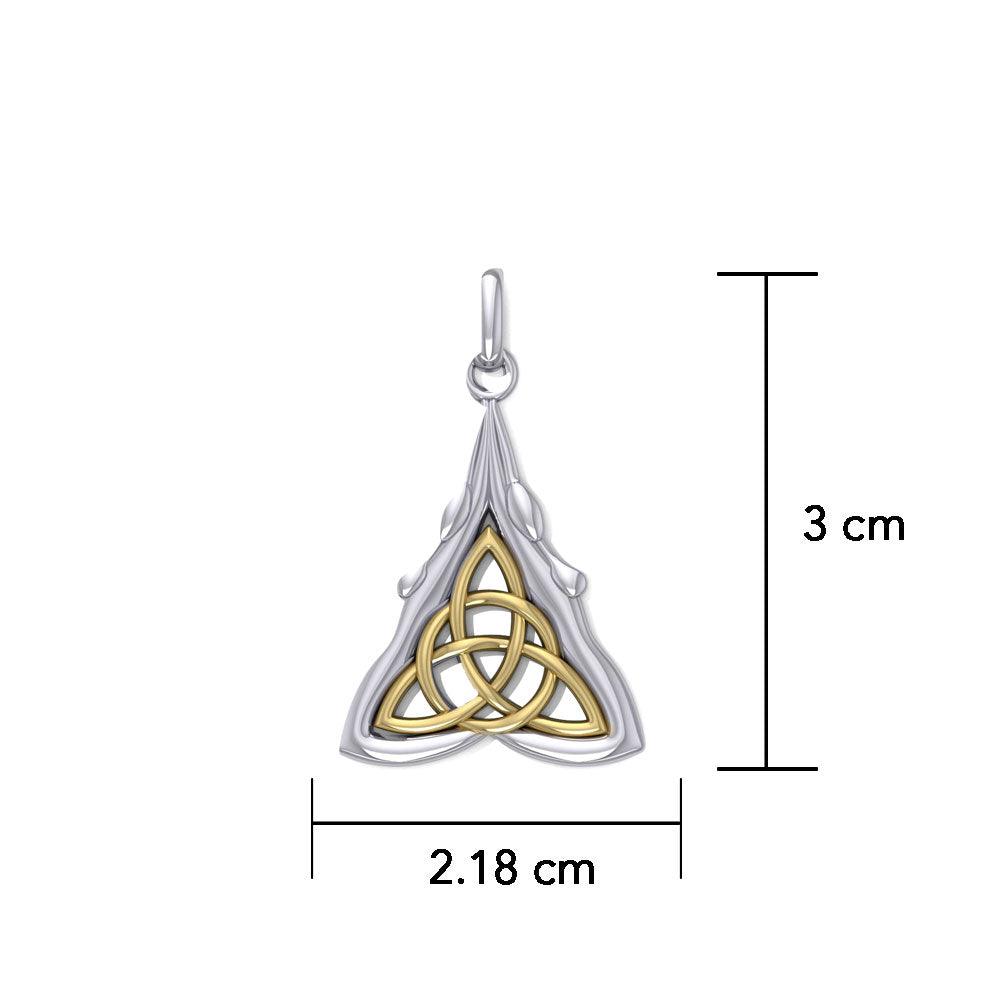 Danu Goddess Silver with 14K Gold Accent Pendant MPD1197