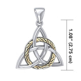 Celtic Trinity with Braid Silver with 18K Gold Accents Pendant MPD1813