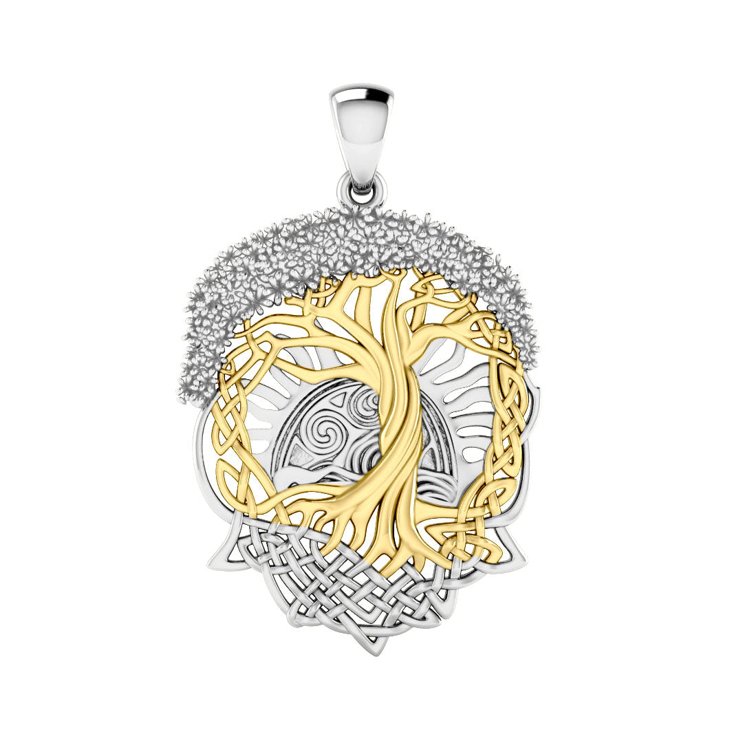 Live Beautifully with the Tree of Life ~ Sterling Silver with 14K Gold Accent Pendant MPD974 by Courtney Davis