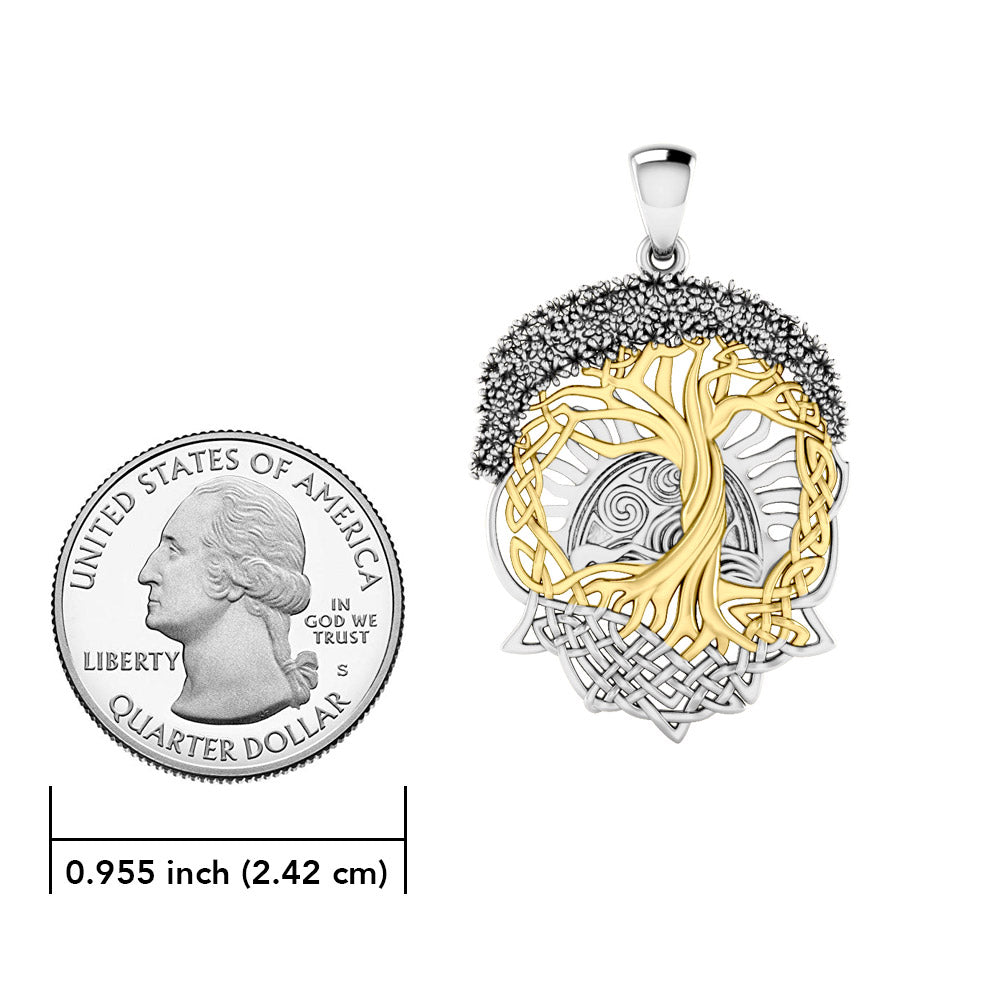 Live Beautifully with the Tree of Life ~ Sterling Silver with 14K Gold Accent Pendant MPD974 by Courtney Davis