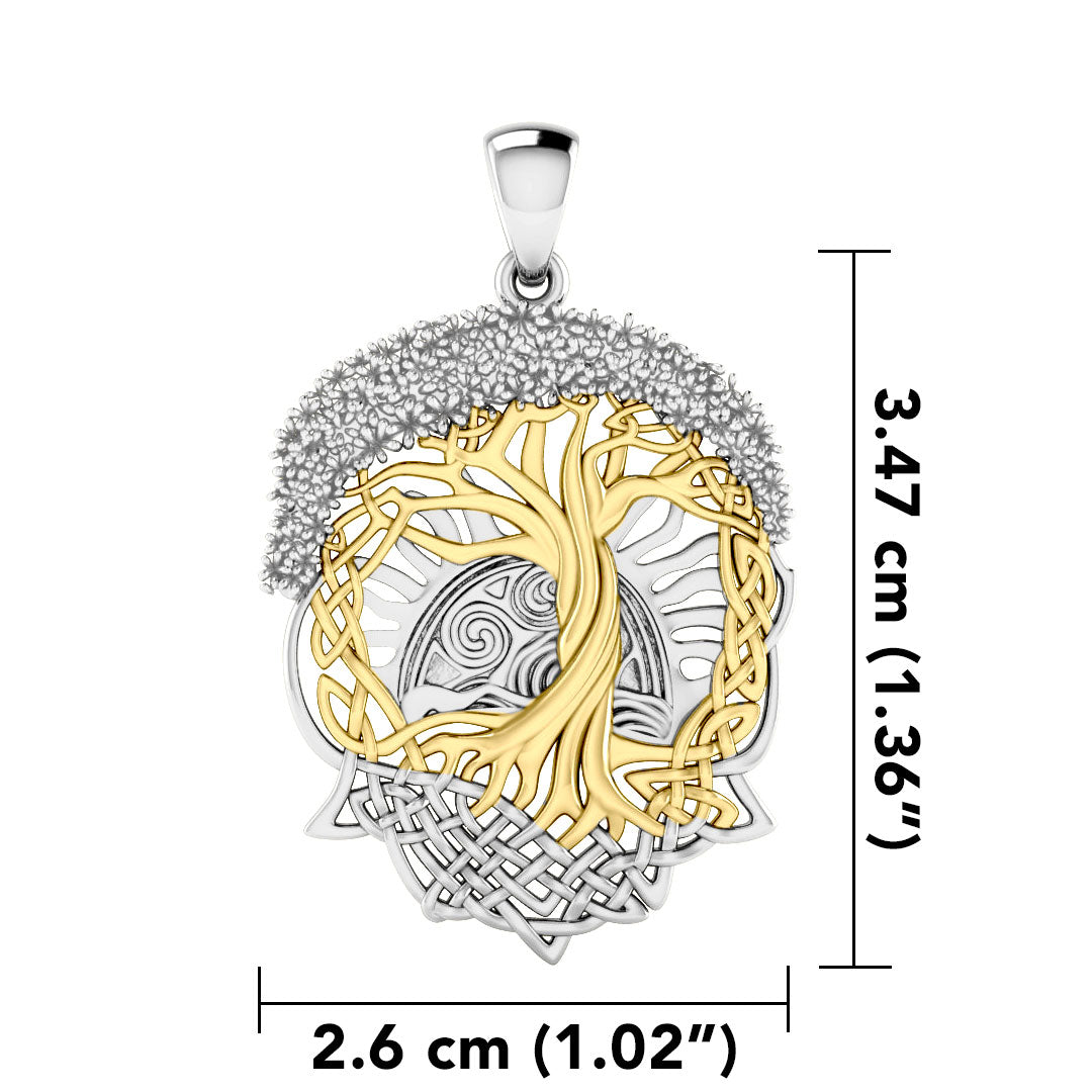 Live Beautifully with the Tree of Life ~ Sterling Silver with 14K Gold Accent Pendant MPD974 by Courtney Davis