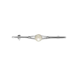Equestrian Elegance Bar with Pearl Sterling Silver Brooch TBC077
