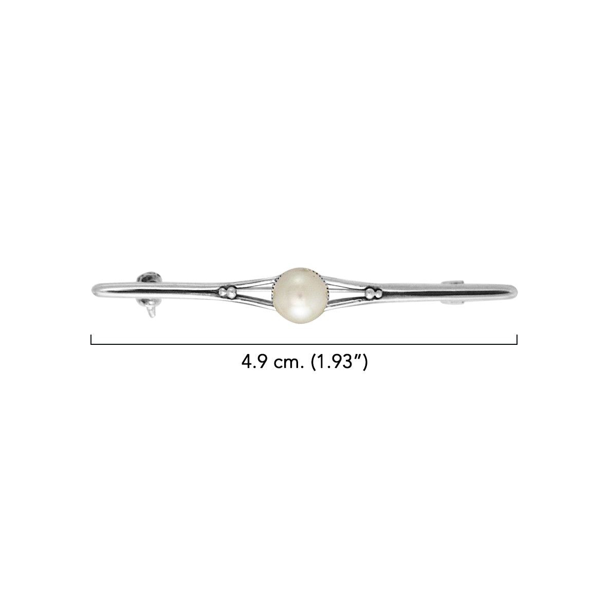 Equestrian Elegance Bar with Pearl Sterling Silver Brooch TBC077