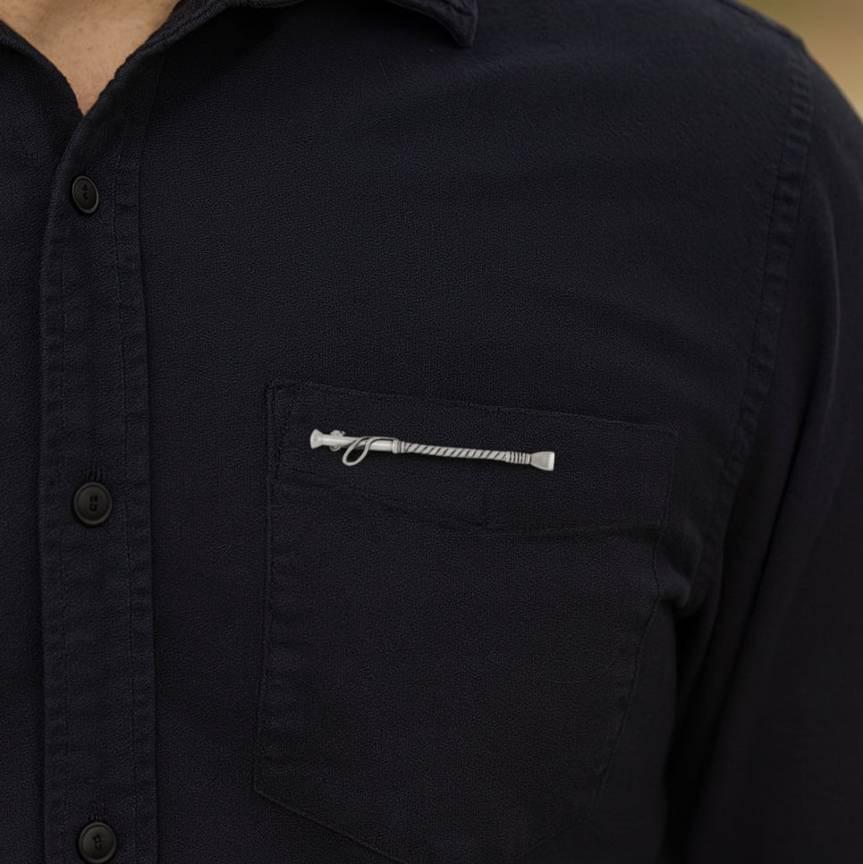 Sterling Silver Riding Crop Lapel Brooch TBC082