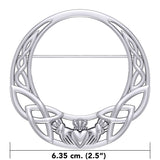 Celtic Claddagh Heritage: Sterling Silver Brooch by Peter Stone Jewelry - Traditional Irish Symbolism TBC168