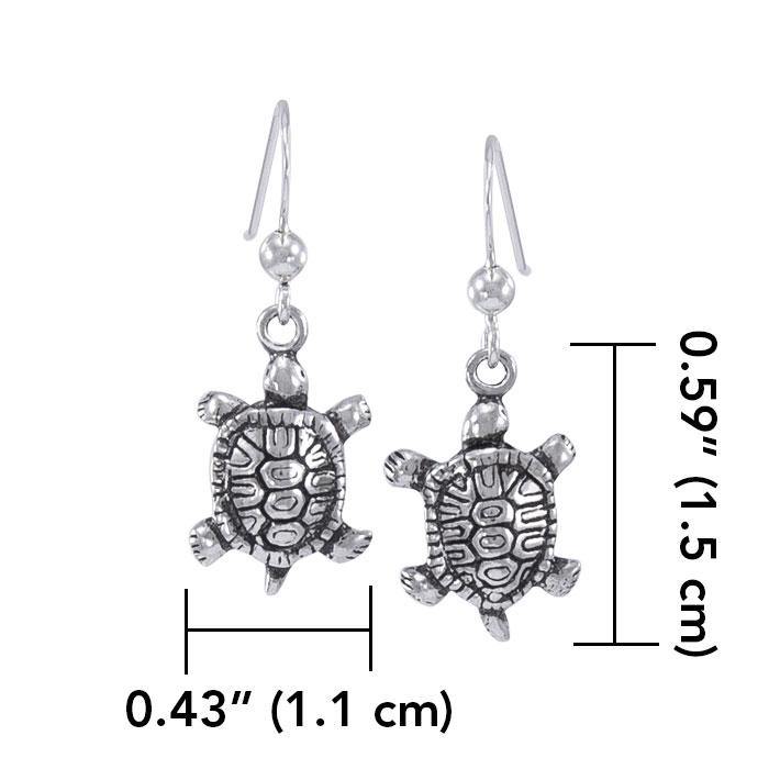 Diamondback Turtle Silver Earrings TE2798 - Jewelry