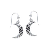 Celtic Spiral Moon Sterling Silver Earrings By Courtney Davis TE2914