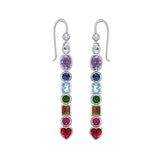 Sterling Silver Chakra Earrings with Gemstones TER414