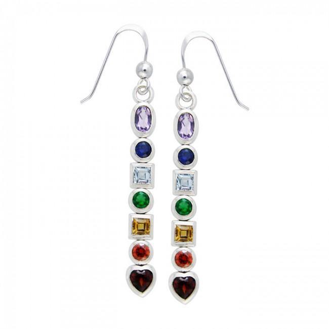 Silver Chakra Earrings TER414 - Jewelry