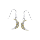 Crescent Moon Spiral Silver and 14K Gold Accent Earrings By Courtney Davis TEV2914