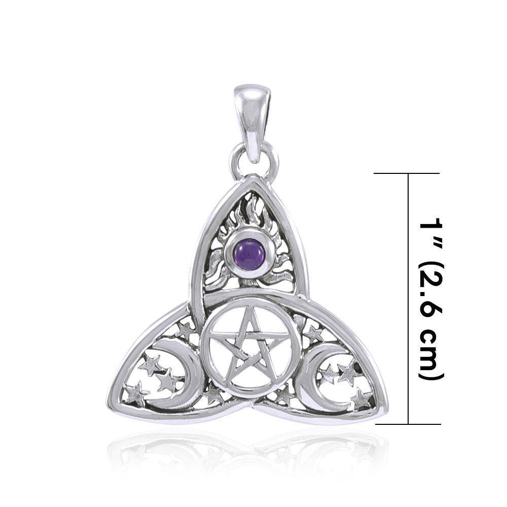 I dream beyond…beyond the Sun, the Moon and the Stars in a Pentacle Sterling Silver Pendant TP3268
