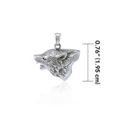Howling Wolf Sterling Silver Pendant TP812