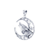 Baying wolf around the celestial beauty ~ Sterling Silver Pendant TP831