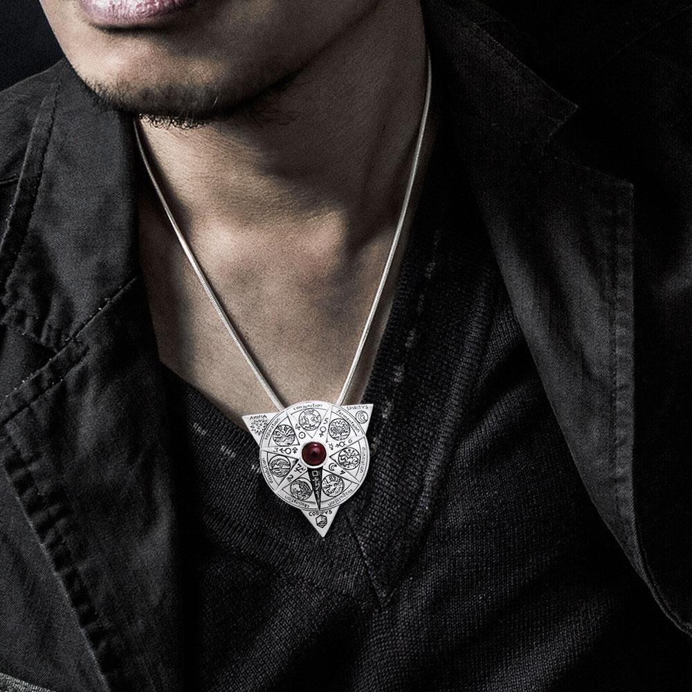 Beyond the Wonderful Transformation in Alchemical Mandala Sterling Silver Pendant by Oberon Zell TPD1123