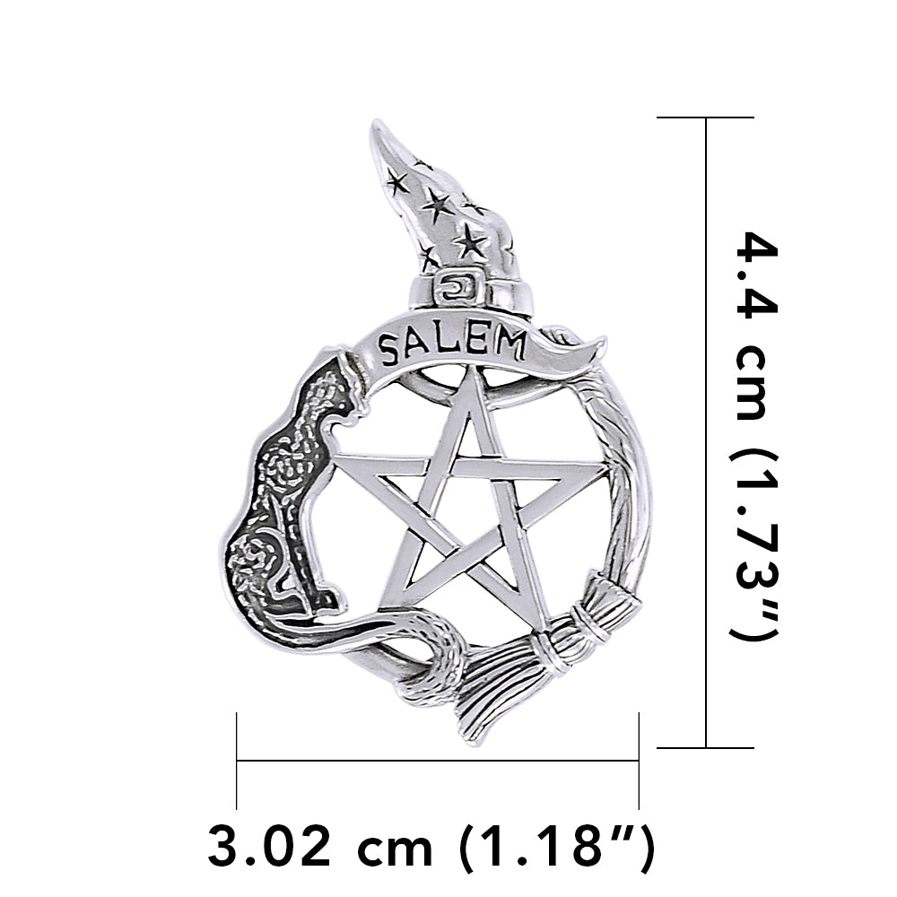 Salem Witch Pentacle Sterling Silver Pendant TPD4244
