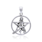 Salem Witch Silver Pendant with Pentacle TPD4247