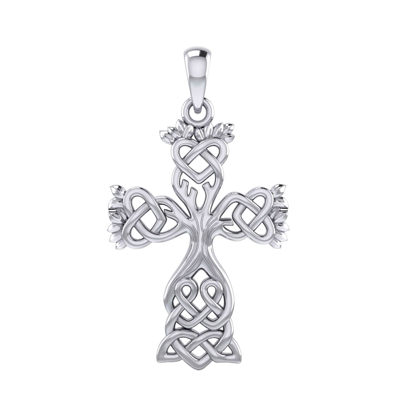 Celtic Tree of Life Cross Silver Pendant TPD6122