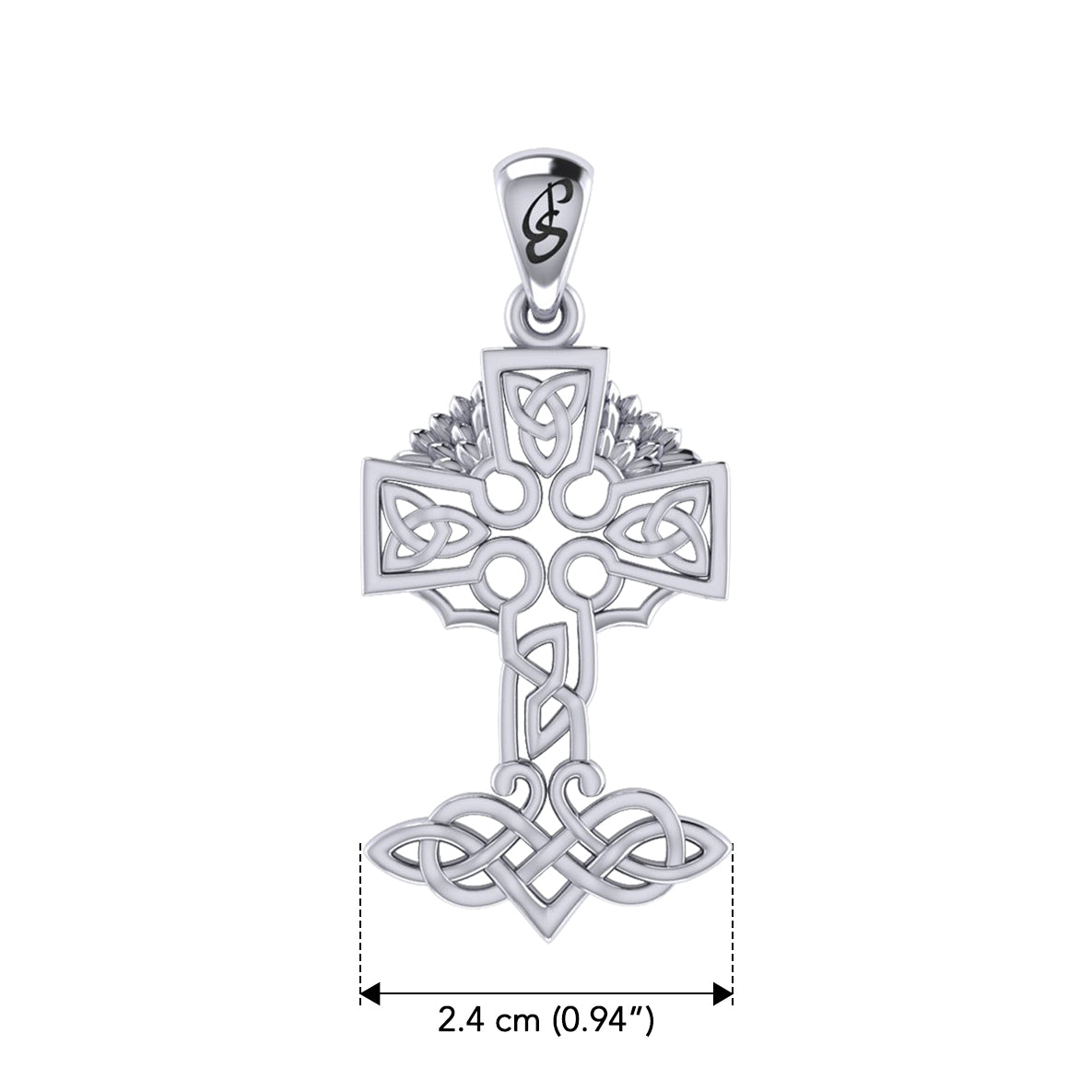 Celtic Tree of Life Irish Cross Silver Pendant TPD6123