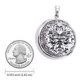 Oberon Zell Green Man on Crescent Moon Silver Pendant TPD6131