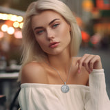 Luna Goddess with Crescent Moon Silver Pendant Inspired by Oberon Zell  TPD6133